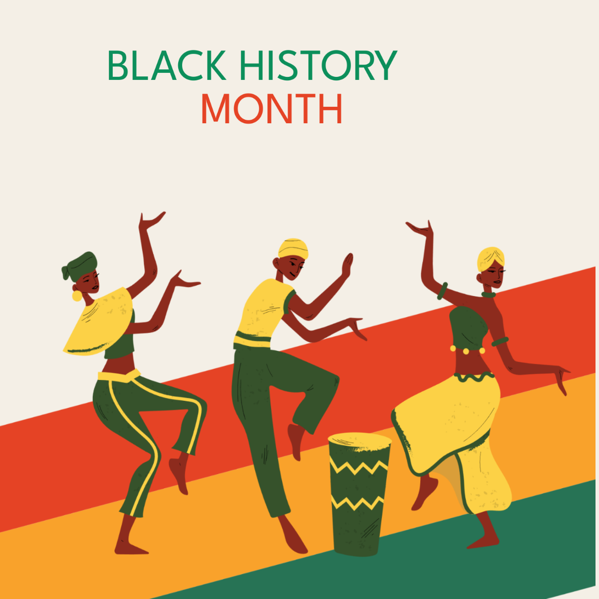 Black History Month Cartoon Vector  Template