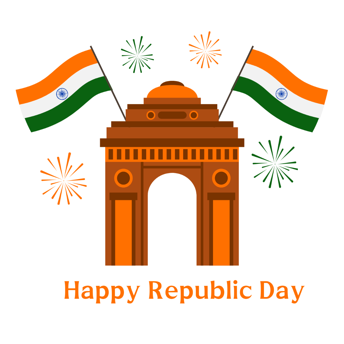 Happy Republic Day Clipart Template
