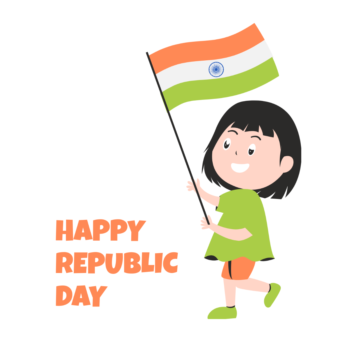Cute Republic Day Clipart Template