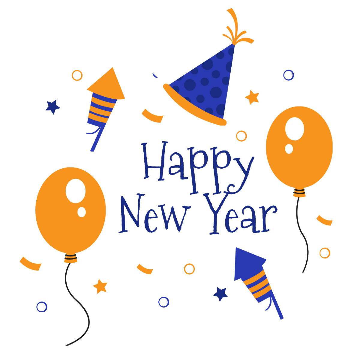 New Year's Day Design Clipart Template