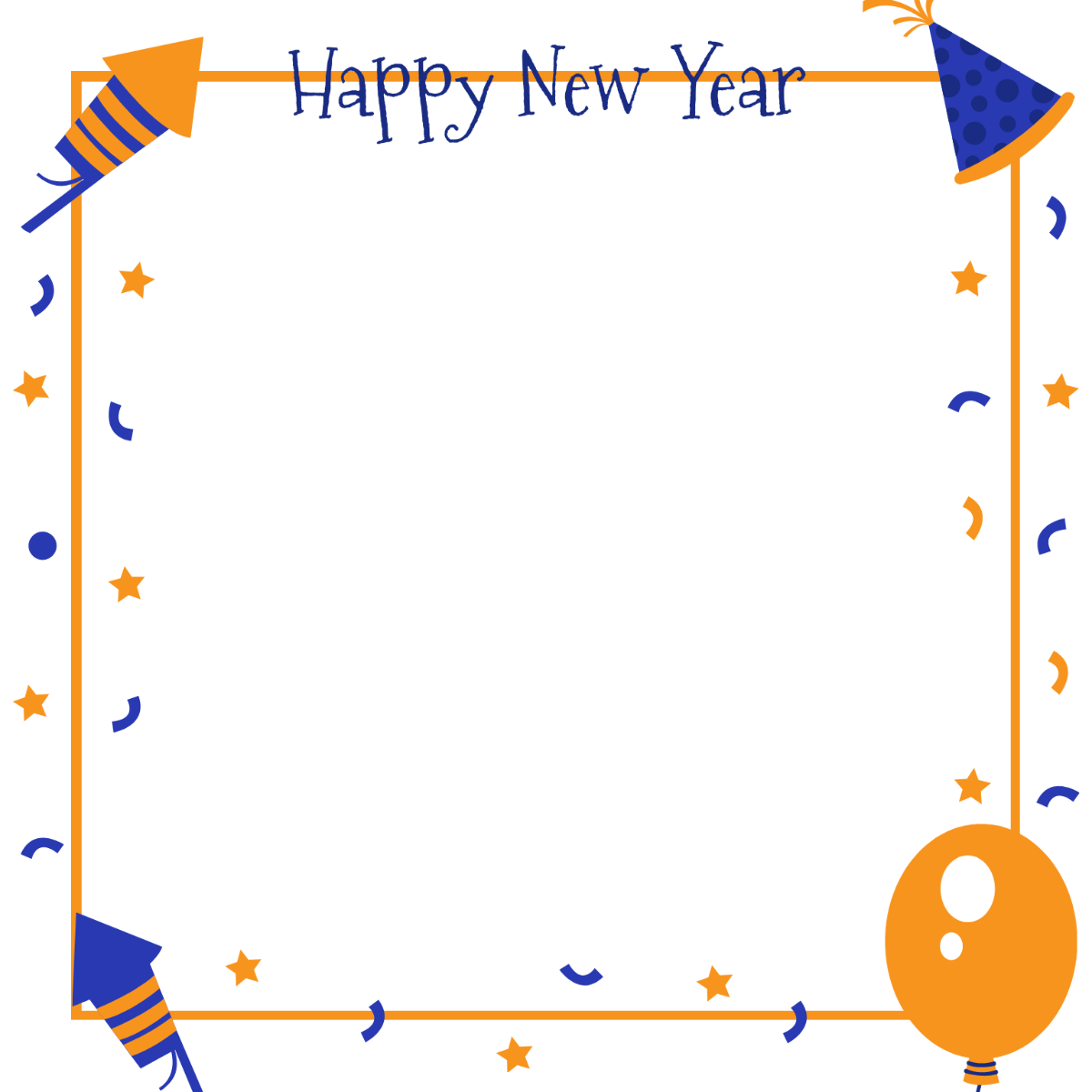 New Year's Day Border Clipart Template