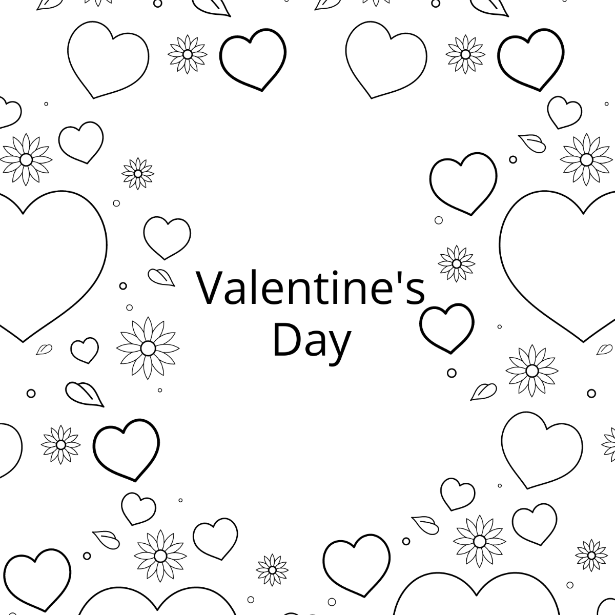 Happy Valentine's Day Drawing Template