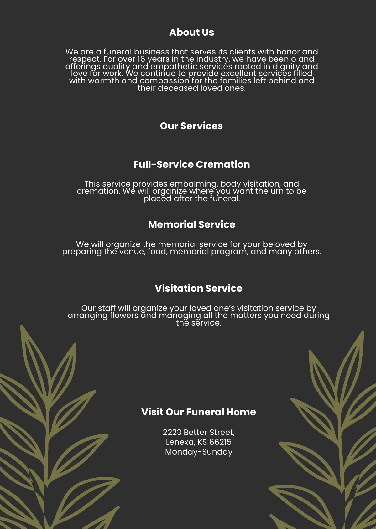 Free Funeral Handout Template to Edit Online