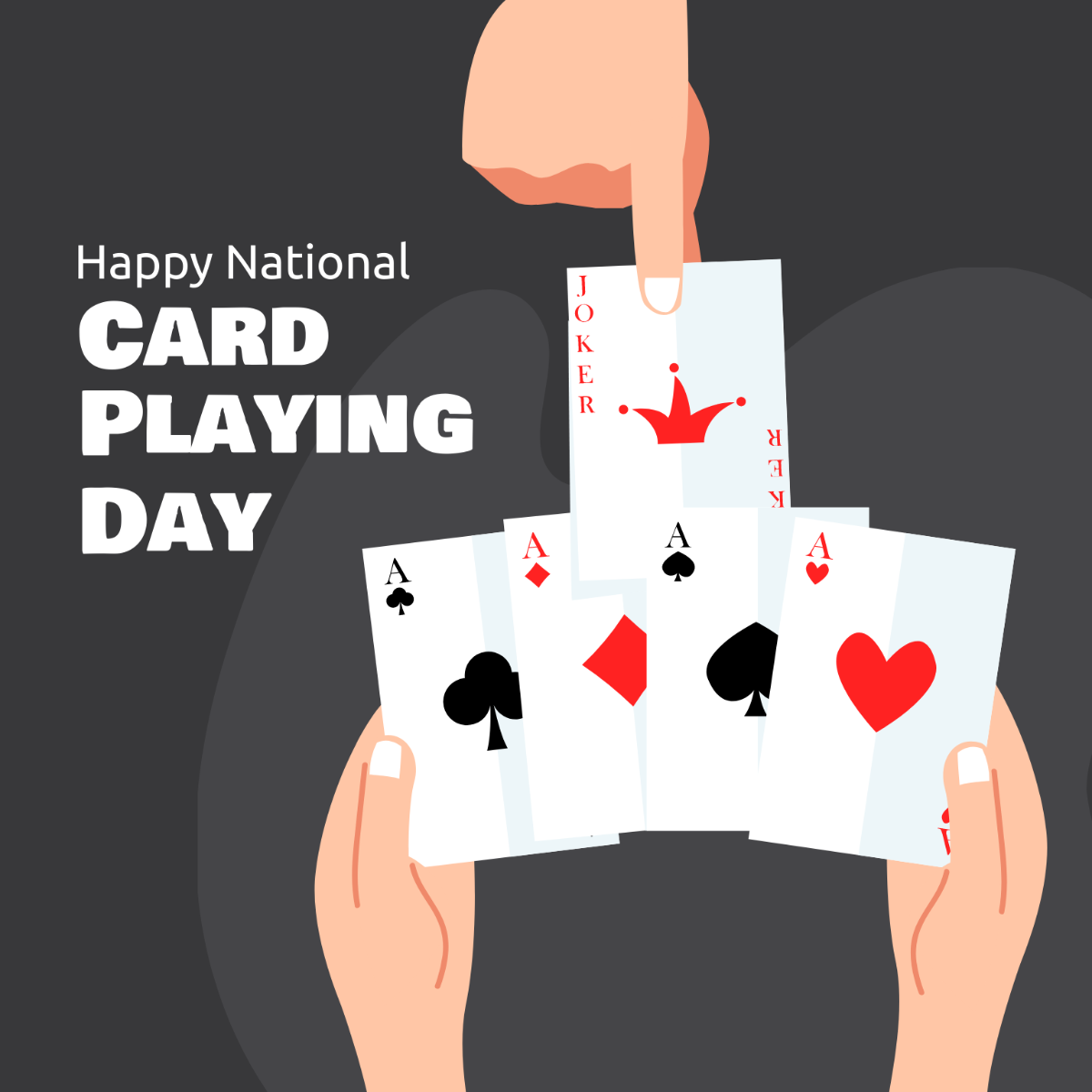 National Card Playing Day Celebration Vector Template