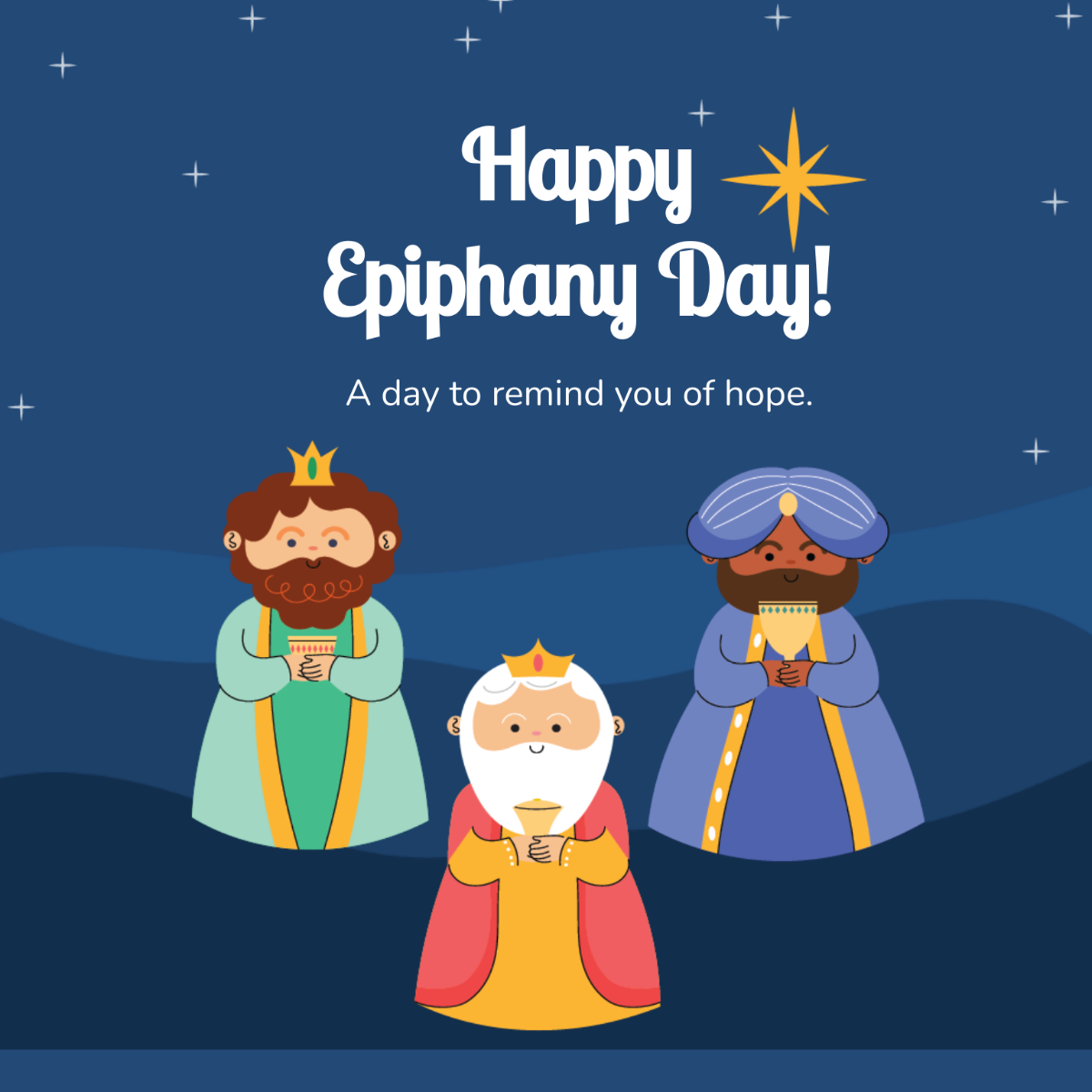 Epiphany Day Flyer Vector Template