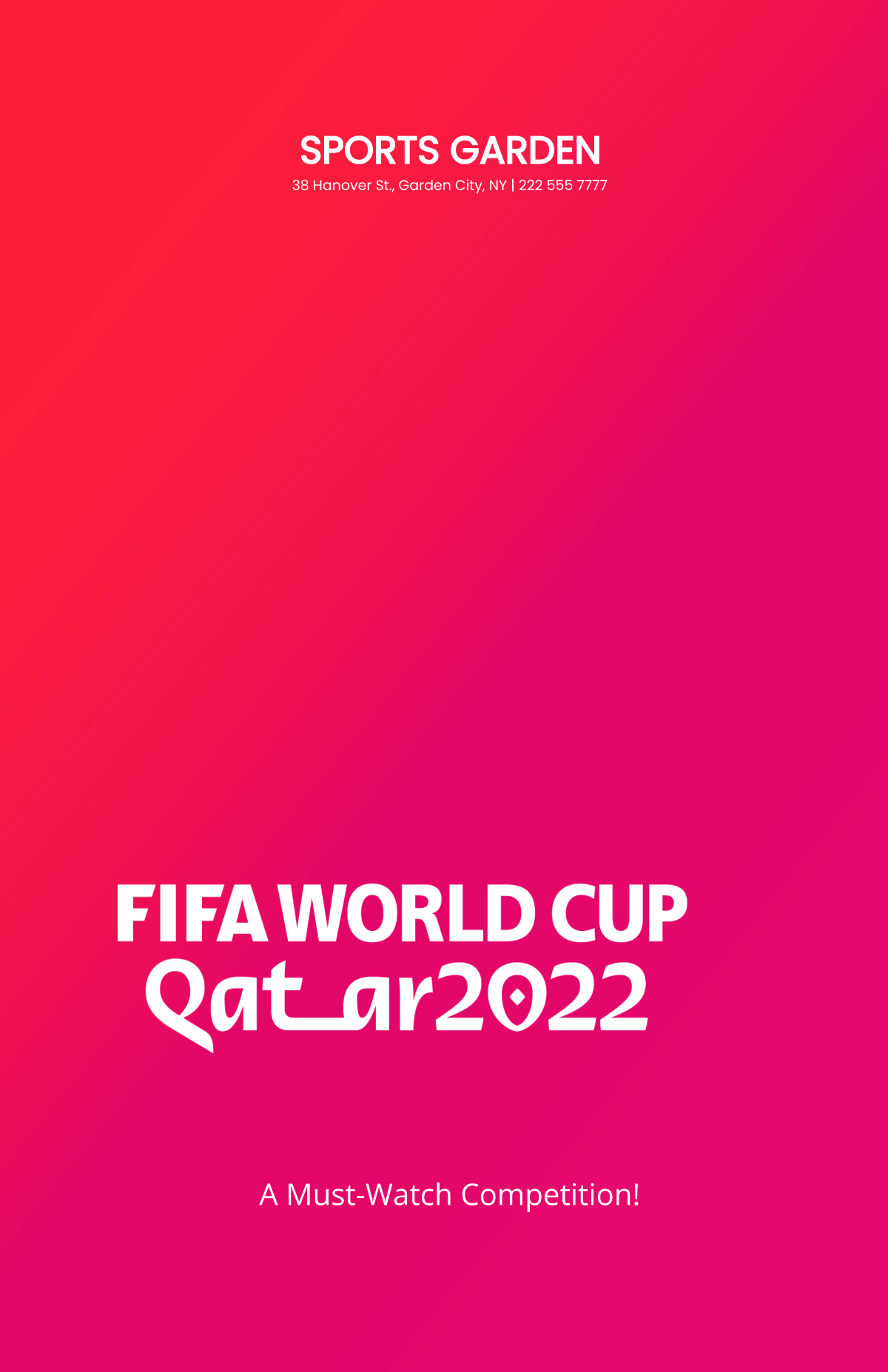 World Cup 2022 Advertisement Poster Template