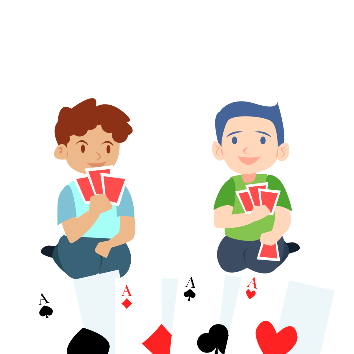 National Card Playing Day Cartoon Vector Template