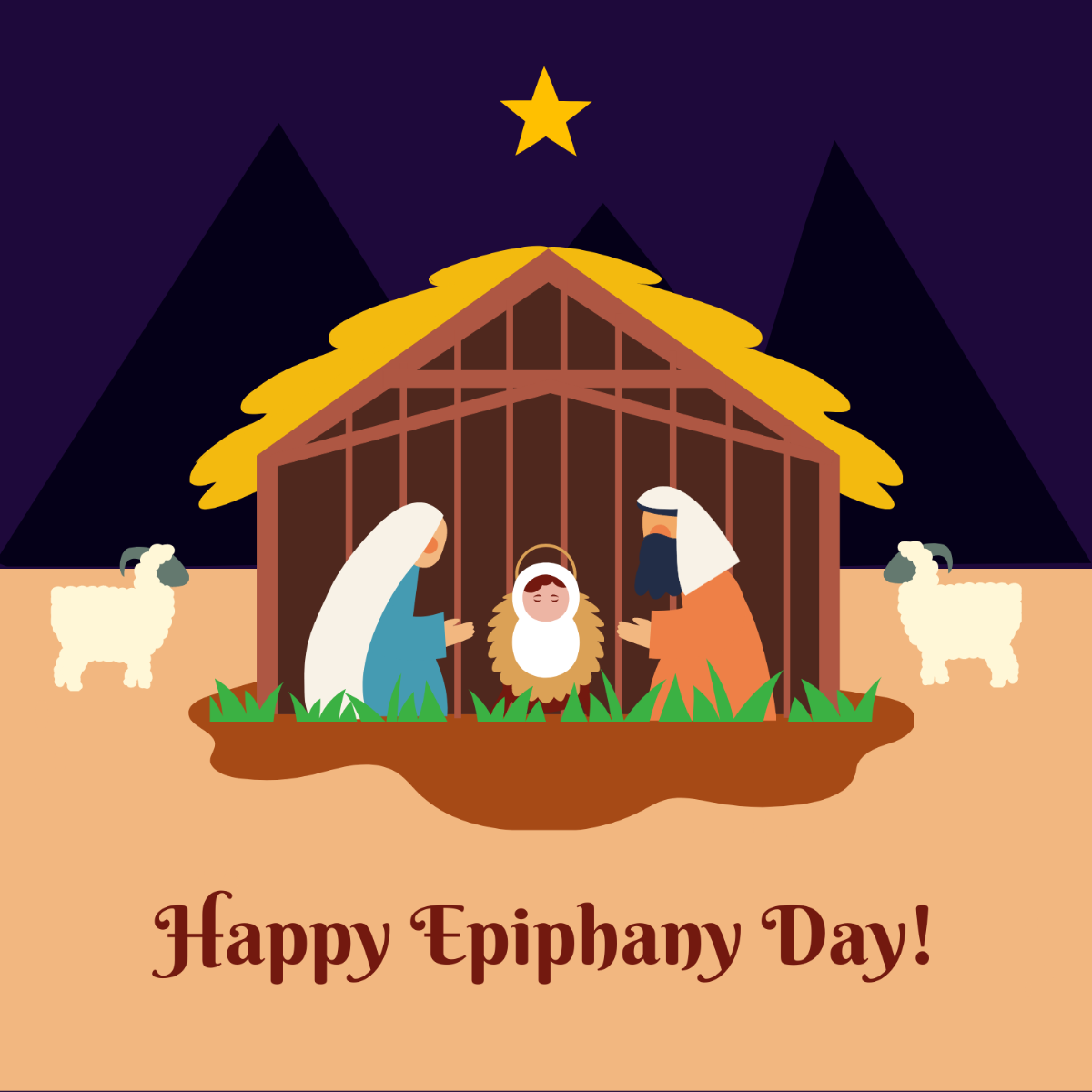 Happy Epiphany Day Illustration Template