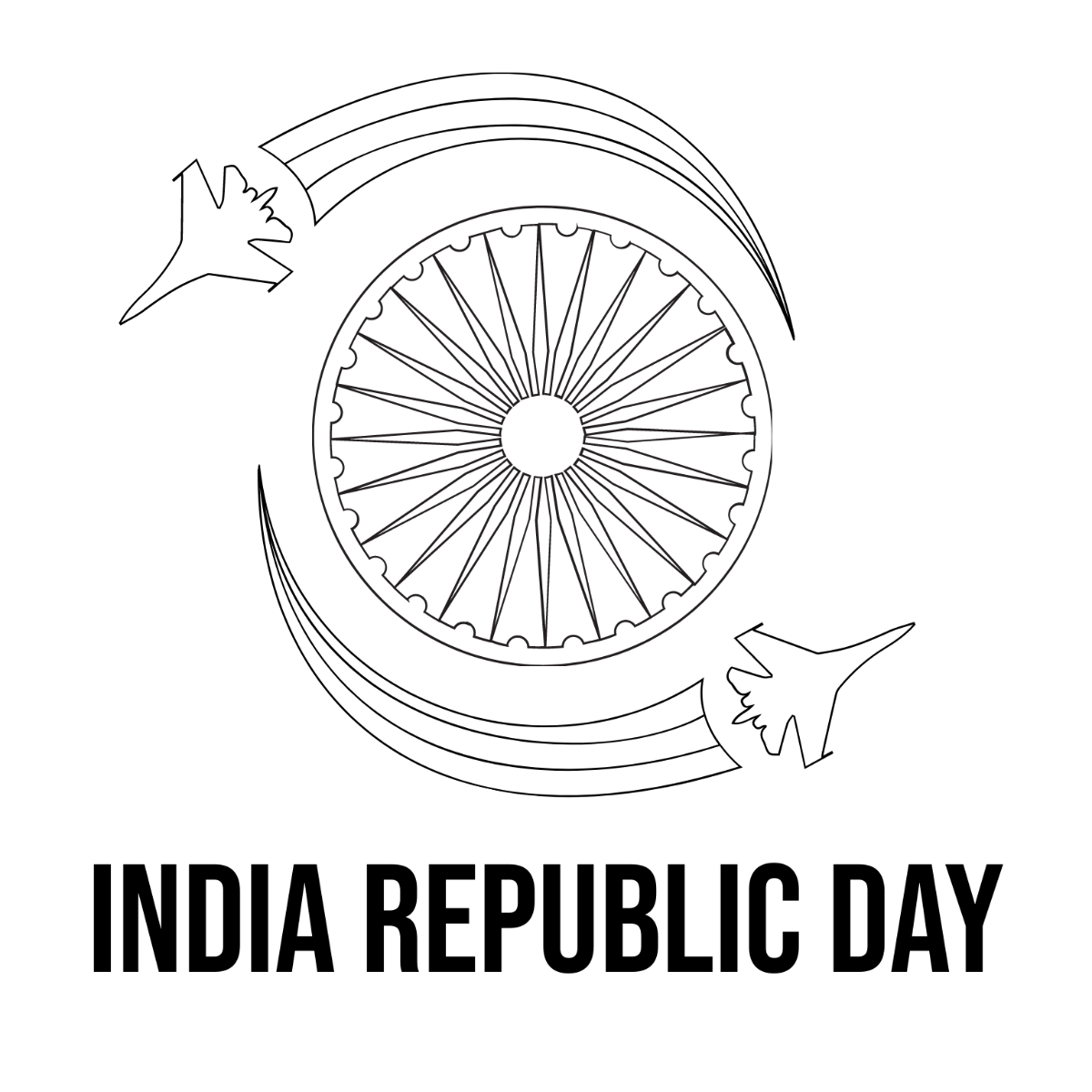 Easy Republic Day Drawing Template