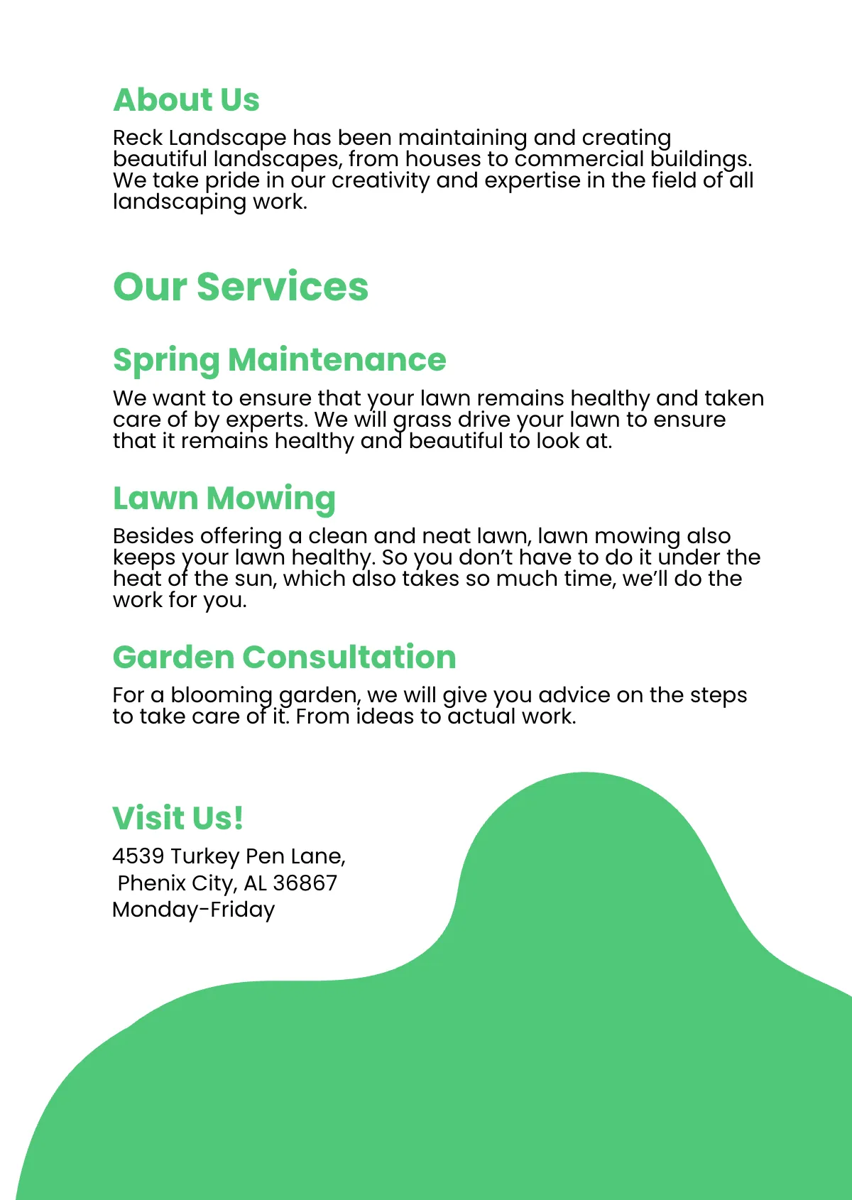 Free Business Handout Template to Edit Online