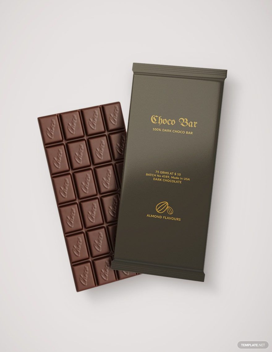Editable Dark Chocolate Packaging Template in PSD
