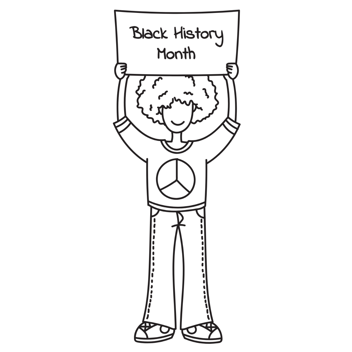Black History Month Drawing Vector Template