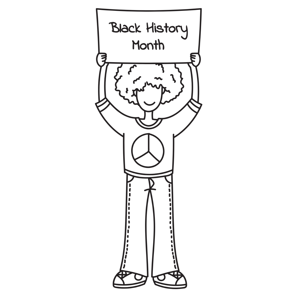 Free Black History Month Drawing Vector Template