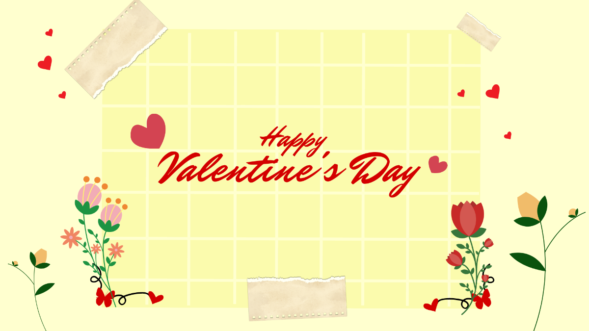 Valentine's Day Yellow Background Template