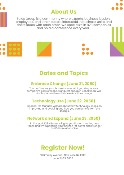 Free Conference Handout Template to Edit Online