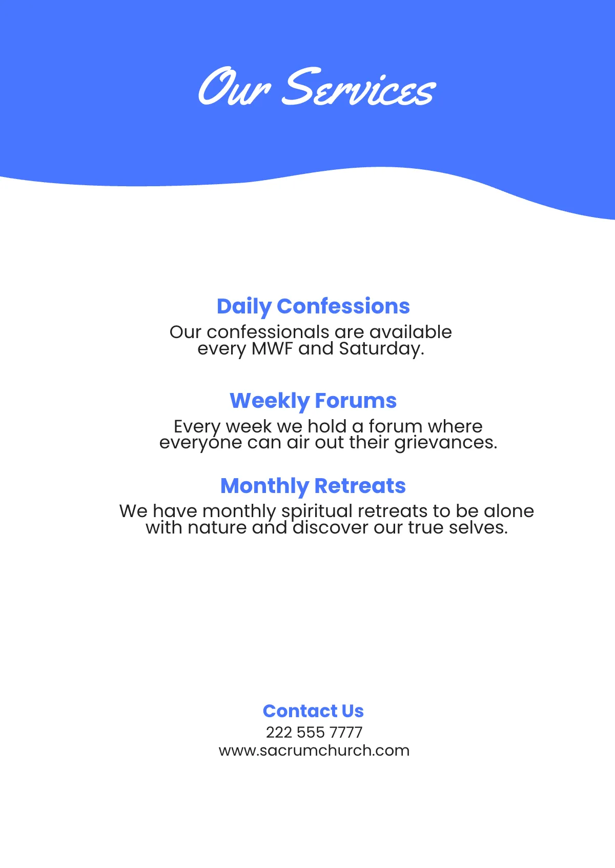 Free Church Handout Template to Edit Online