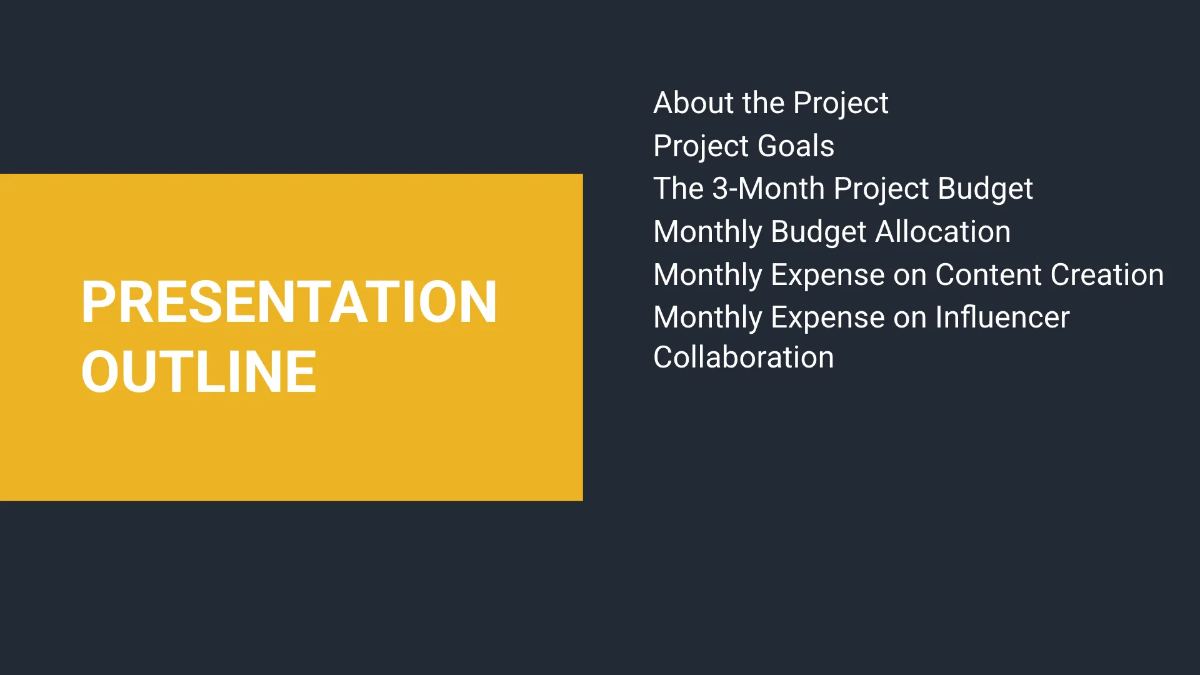 Free 3 Months Budget Presentation Template to Edit Online