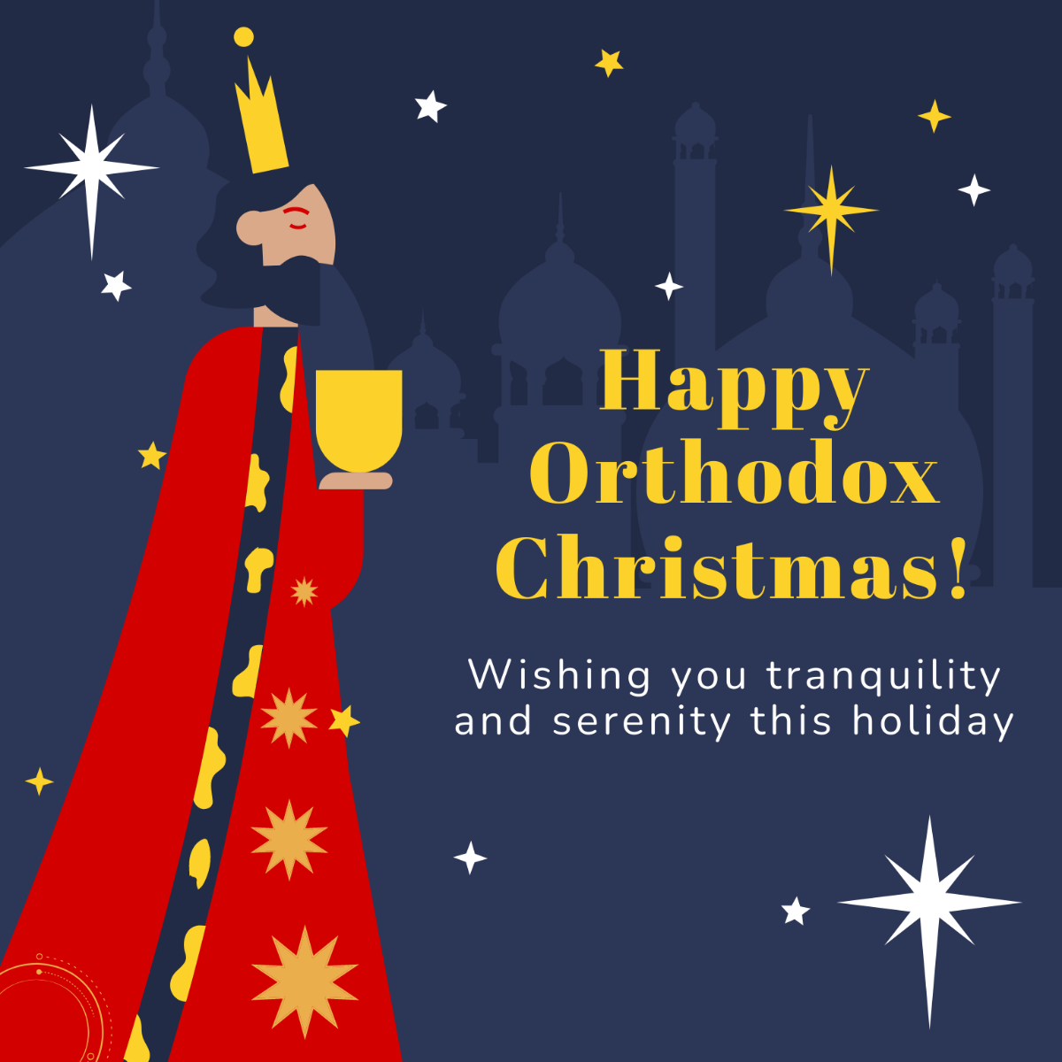 Orthodox Christmas Wishes Vector Template