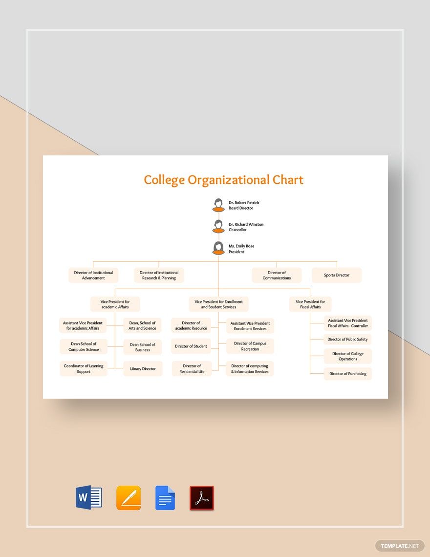 College Org Chart Template
