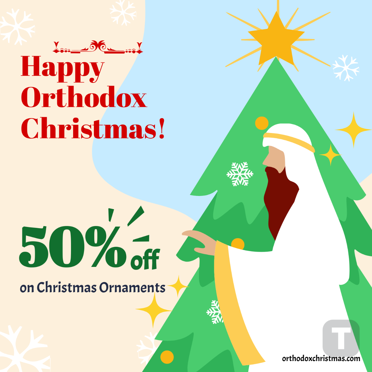 Orthodox Christmas Flyer Vector Template - Edit Online & Download