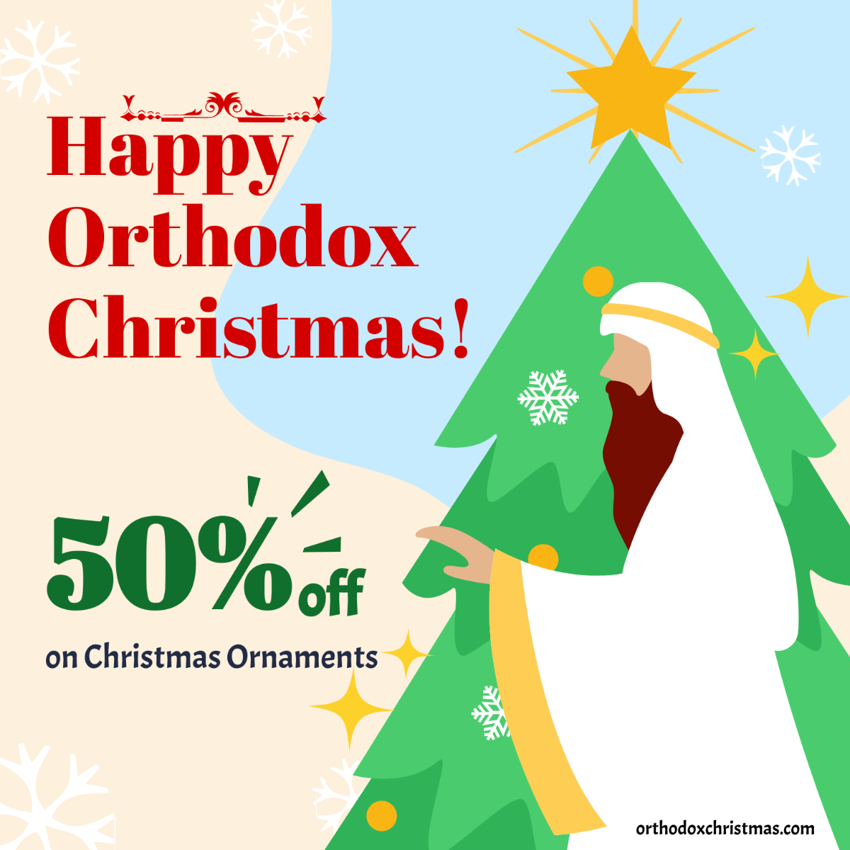 Free Orthodox Christmas Flyer Vector Template