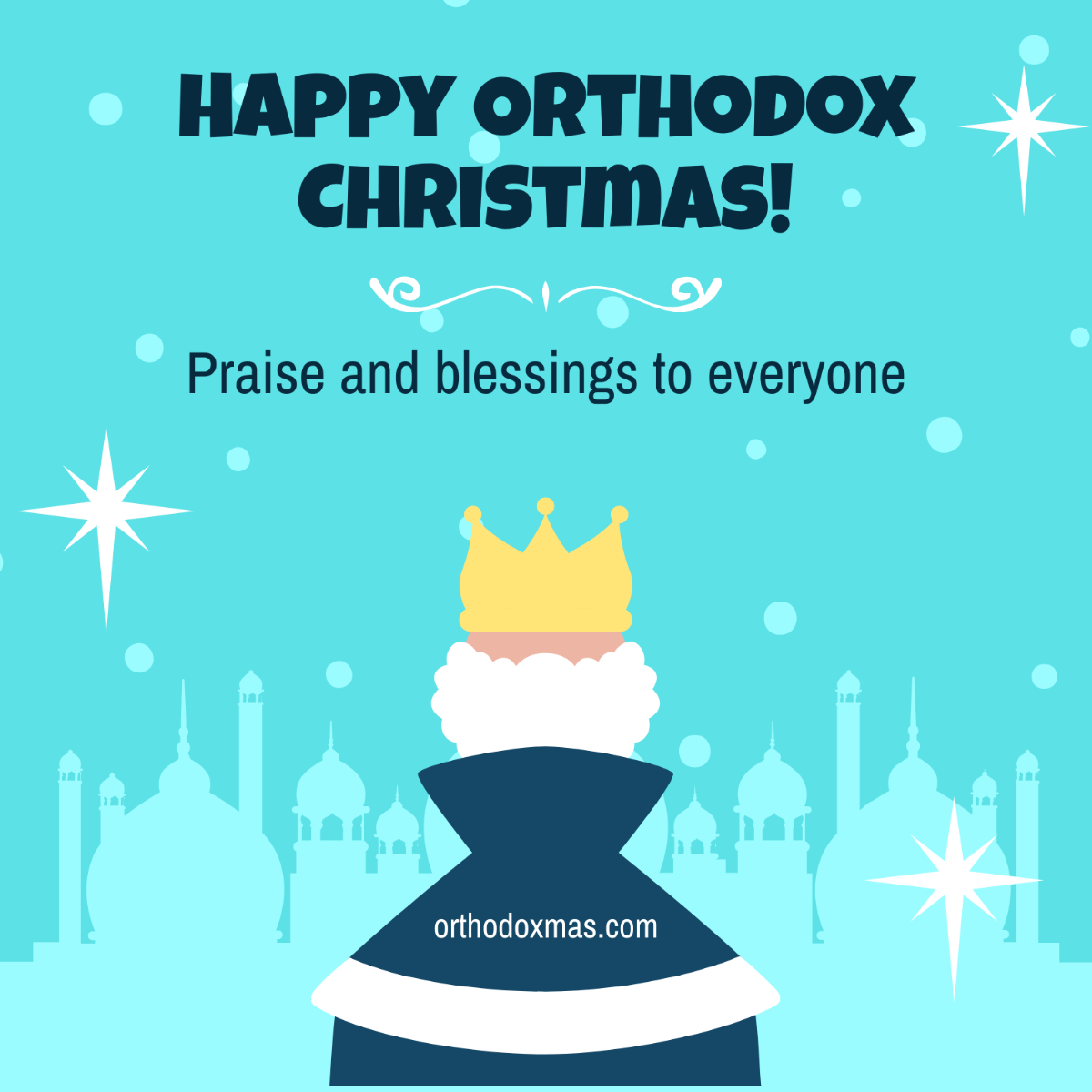 Orthodox Christmas Poster Vector Template