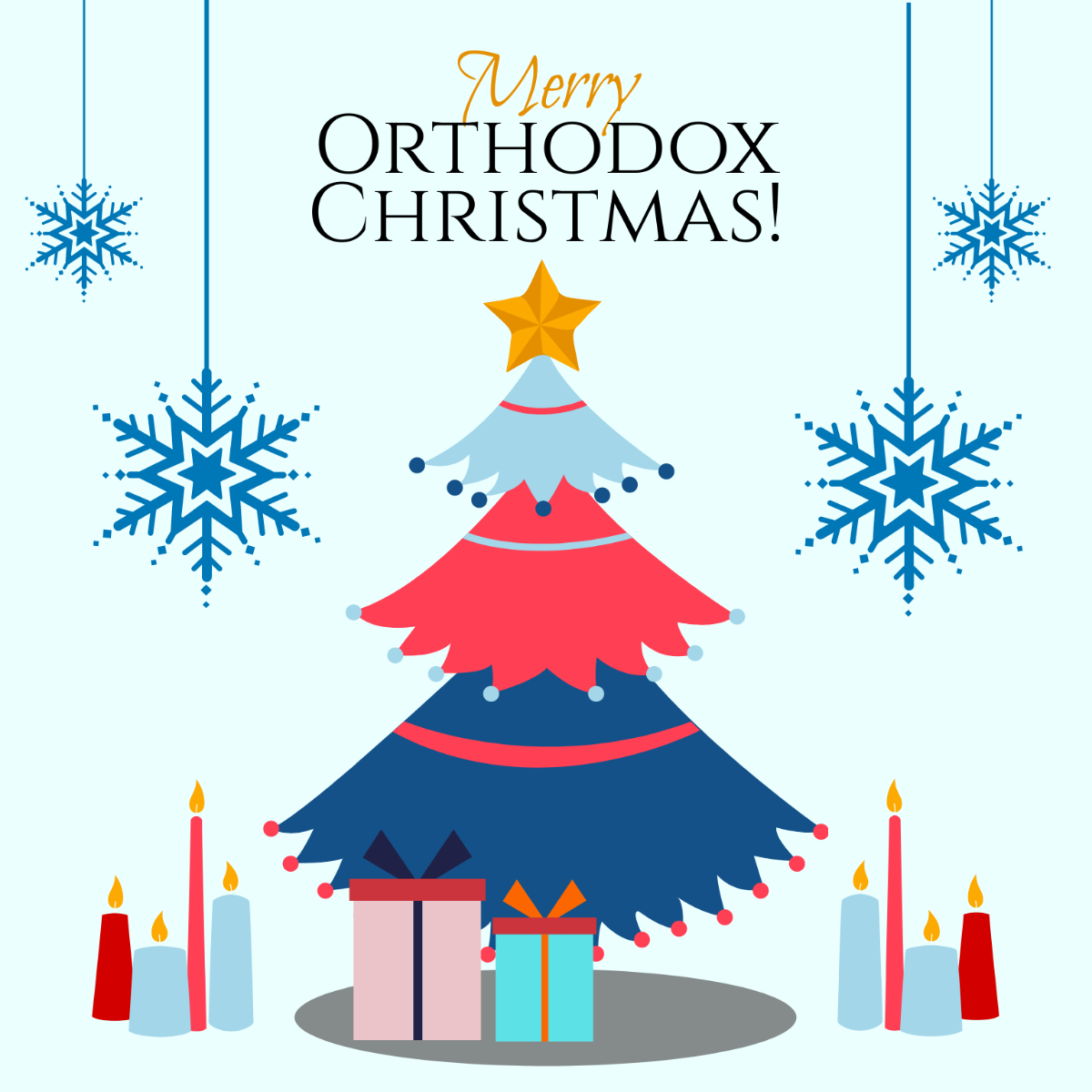Free Orthodox Christmas Celebration Vector Template