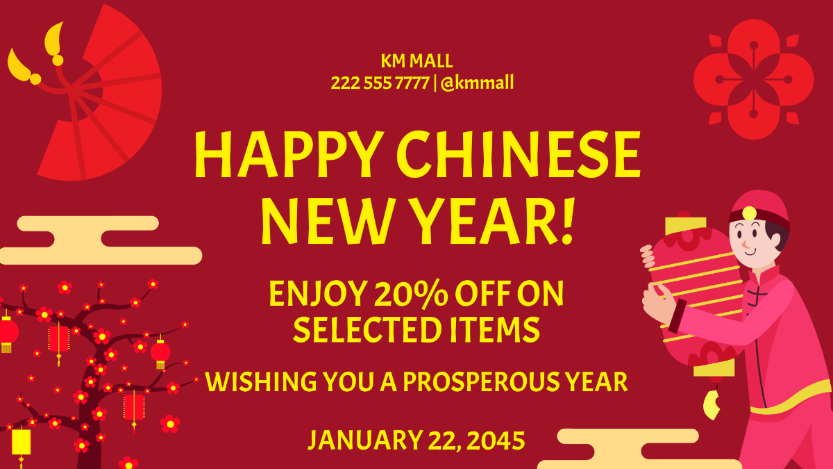 Chinese New Year Flyer Background Template - Edit Online & Download