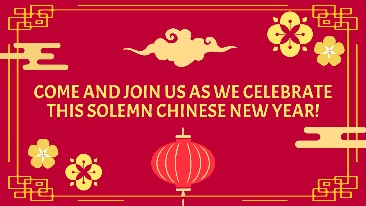 Chinese New Year Invitation Background Template