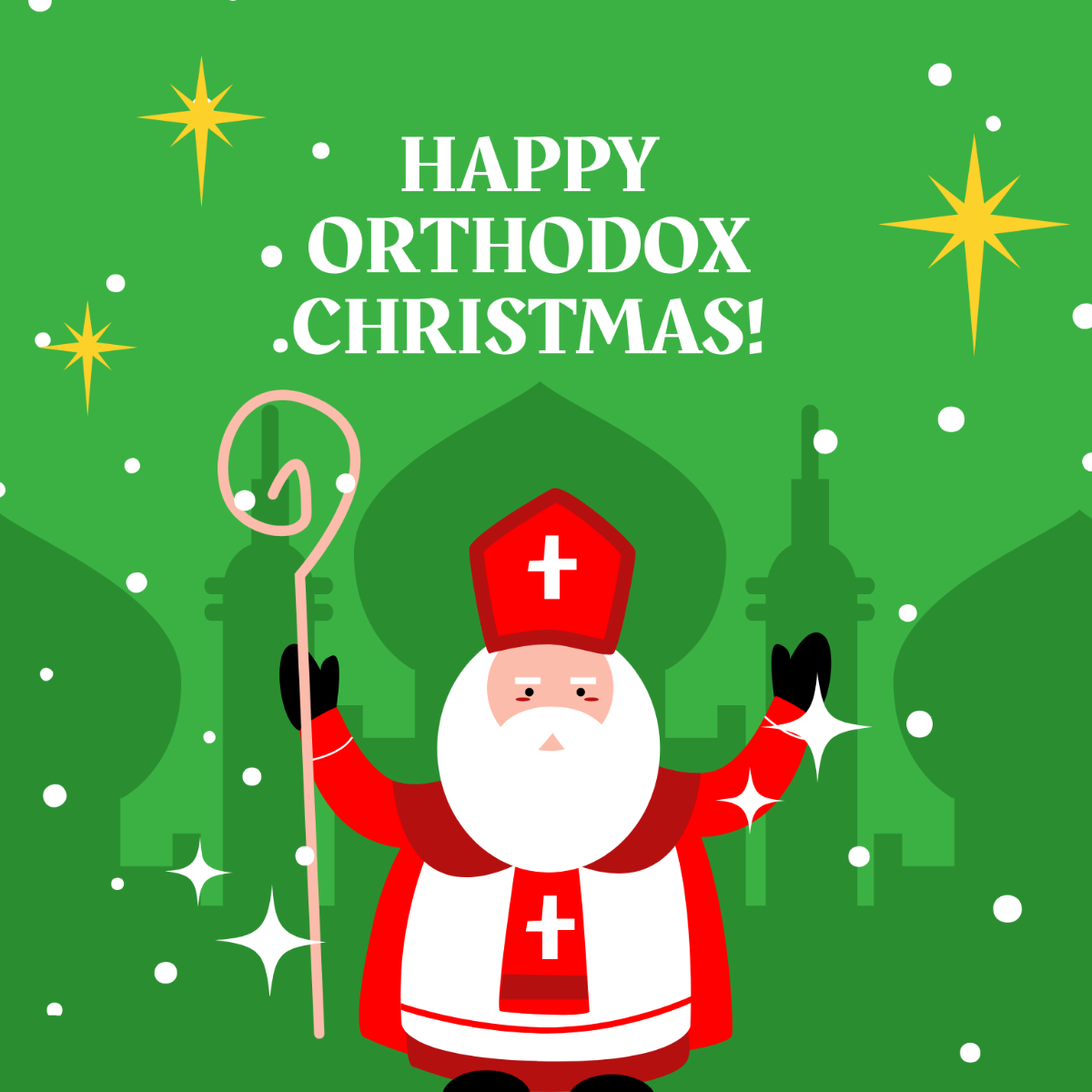 Orthodox Christmas Day Vector Template