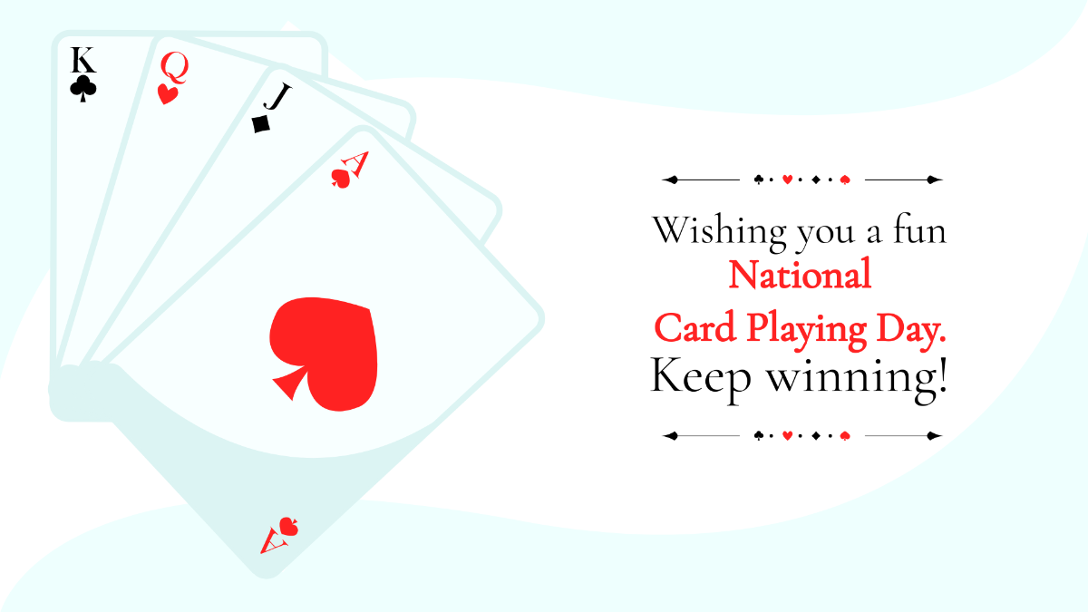 National Card Playing Day Wishes Background Template