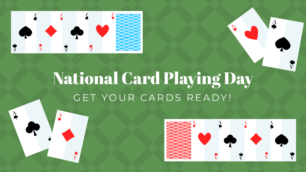 National Card Playing Day Flyer Background Template