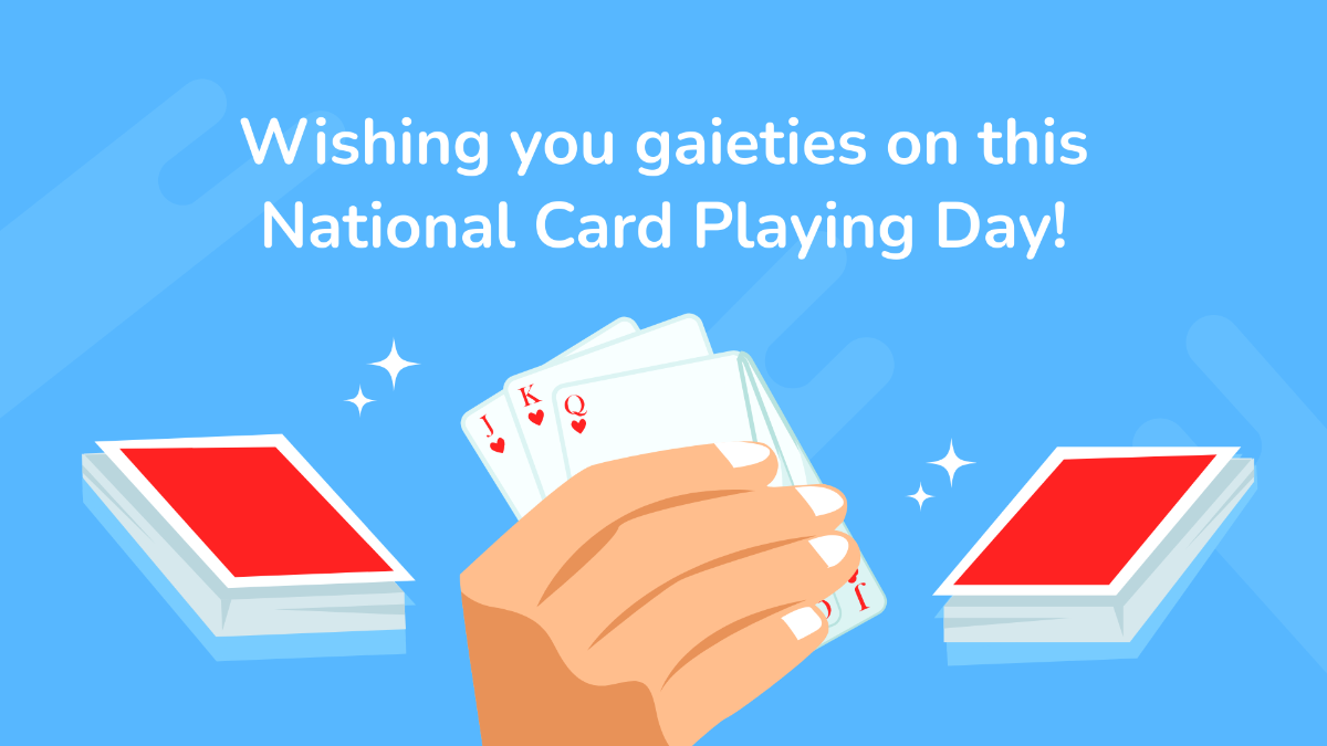 National Card Playing Day Greeting Card Background Template