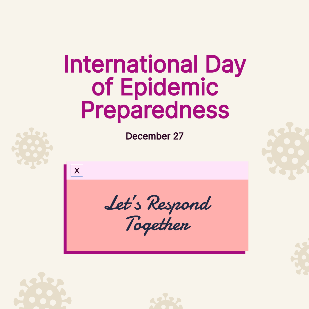 Free International Day of Epidemic Preparedness FB Post