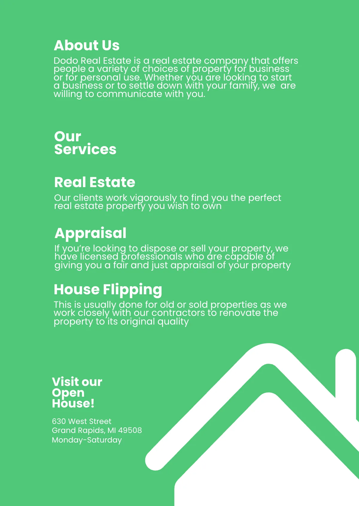 Free Open House Handout Template to Edit Online