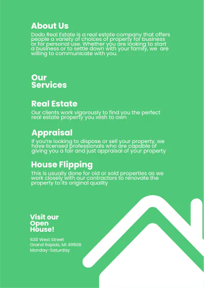 Free Open House Handout Template to Edit Online