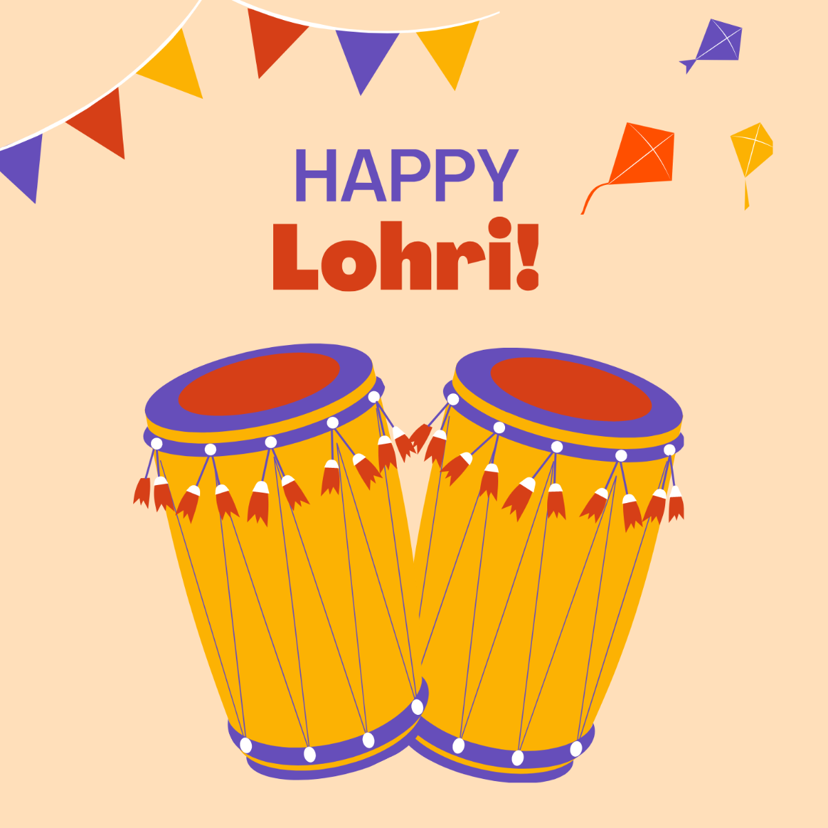 Happy Lohri Vector Template