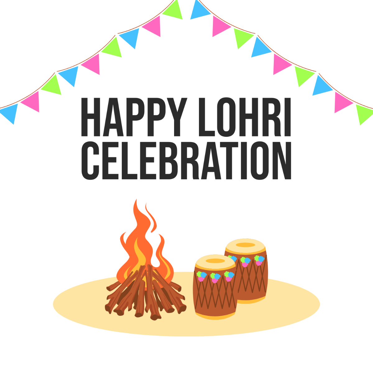 Free Lohri Celebration Vector Template