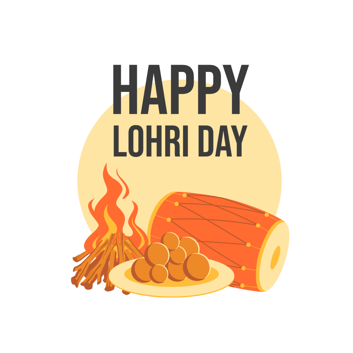 Free Lohri Day Vector Template