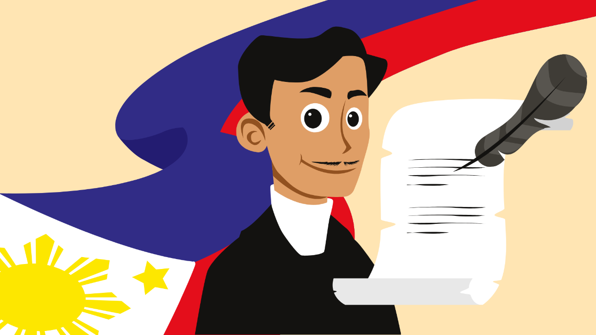 Free Rizal Day Cartoon Background Template