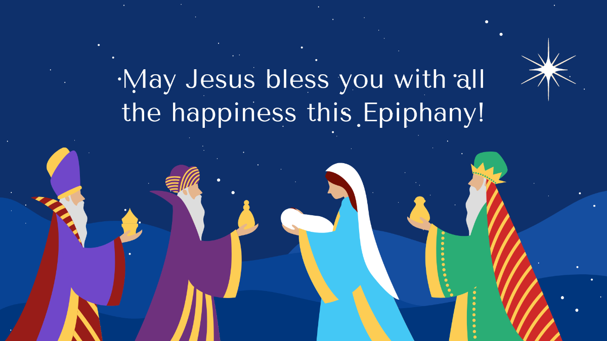 Free Epiphany Day Wishes Background Template