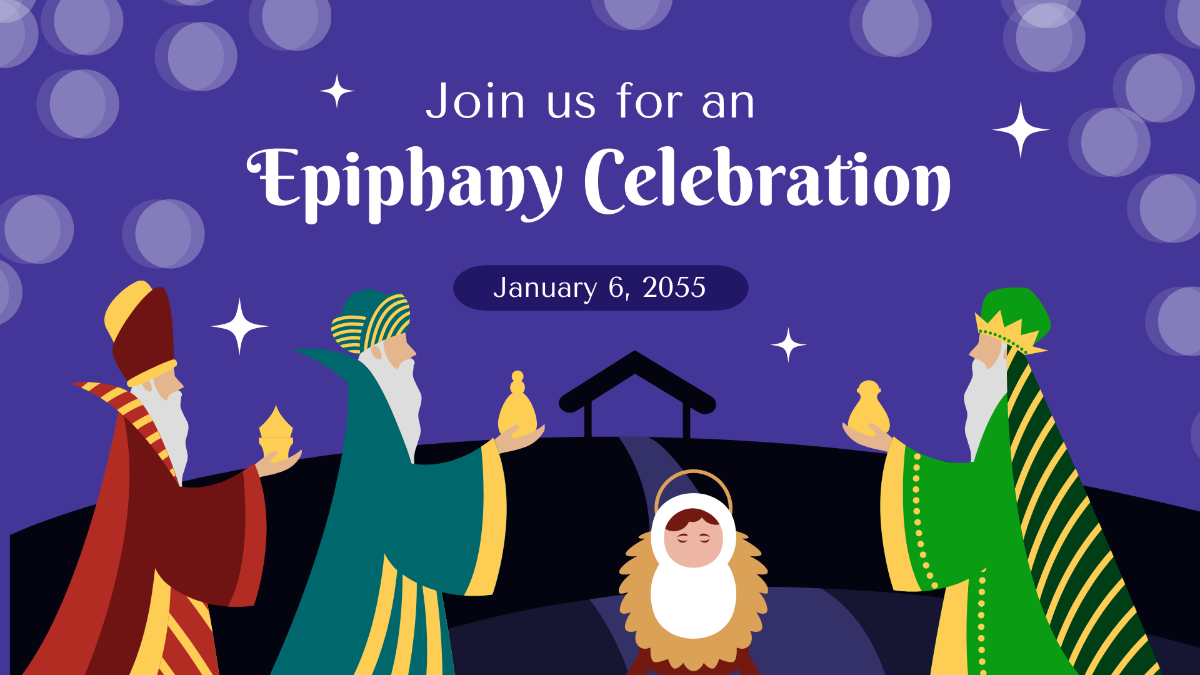 Free Epiphany Day Invitation Background Template