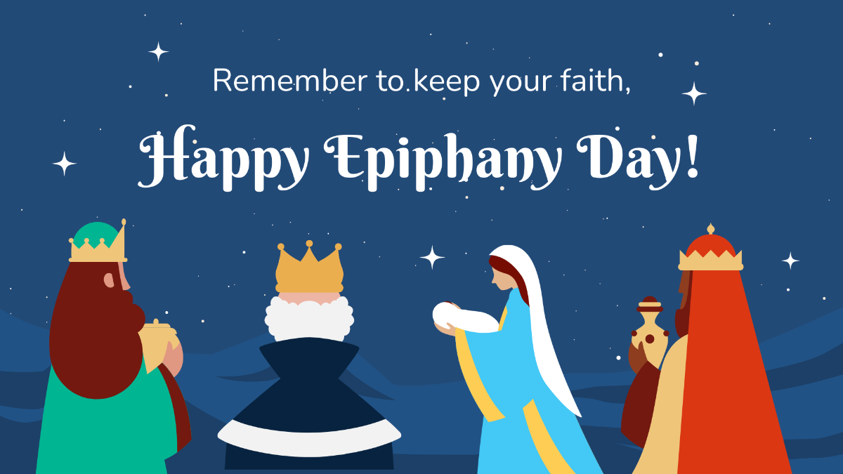 Free Epiphany Day Greeting Card Background Template