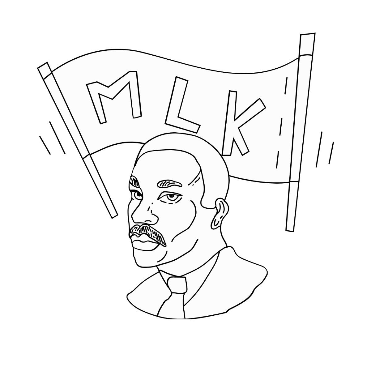 Martin Luther King Day Drawing Vector Template