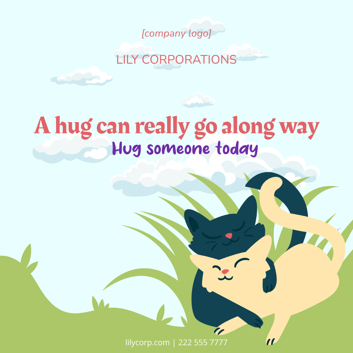 Free National Hugging Day Poster Vector Template