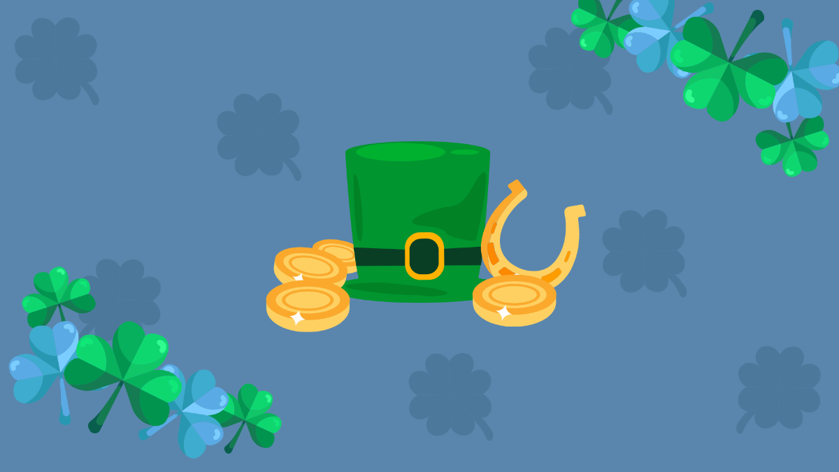St. Patrick's Day Blue Background Template