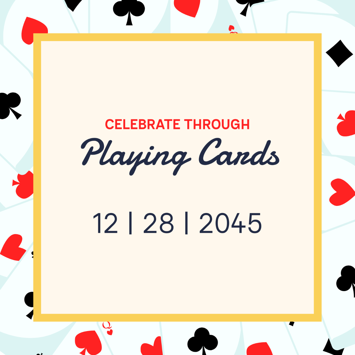 National Card Playing Day Whatsapp Post Template
