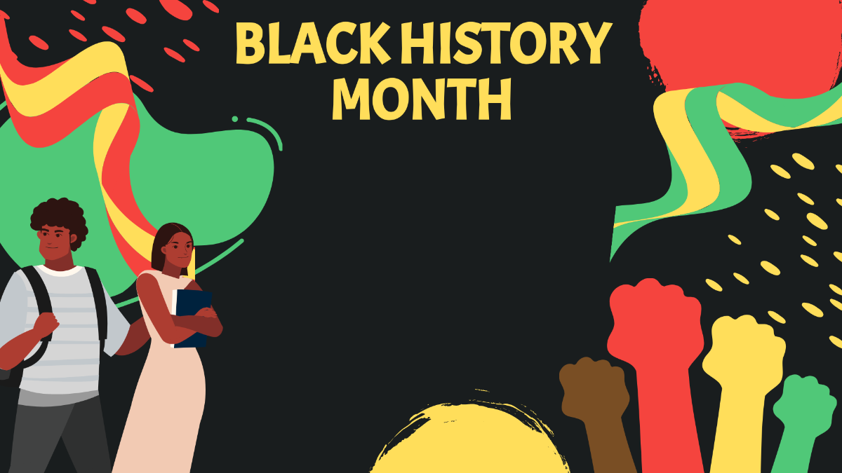 Black History Month Banner Background Template