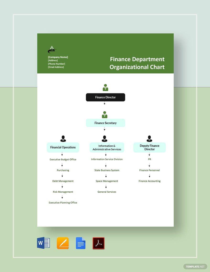 Finance Department Organizational Chart Template