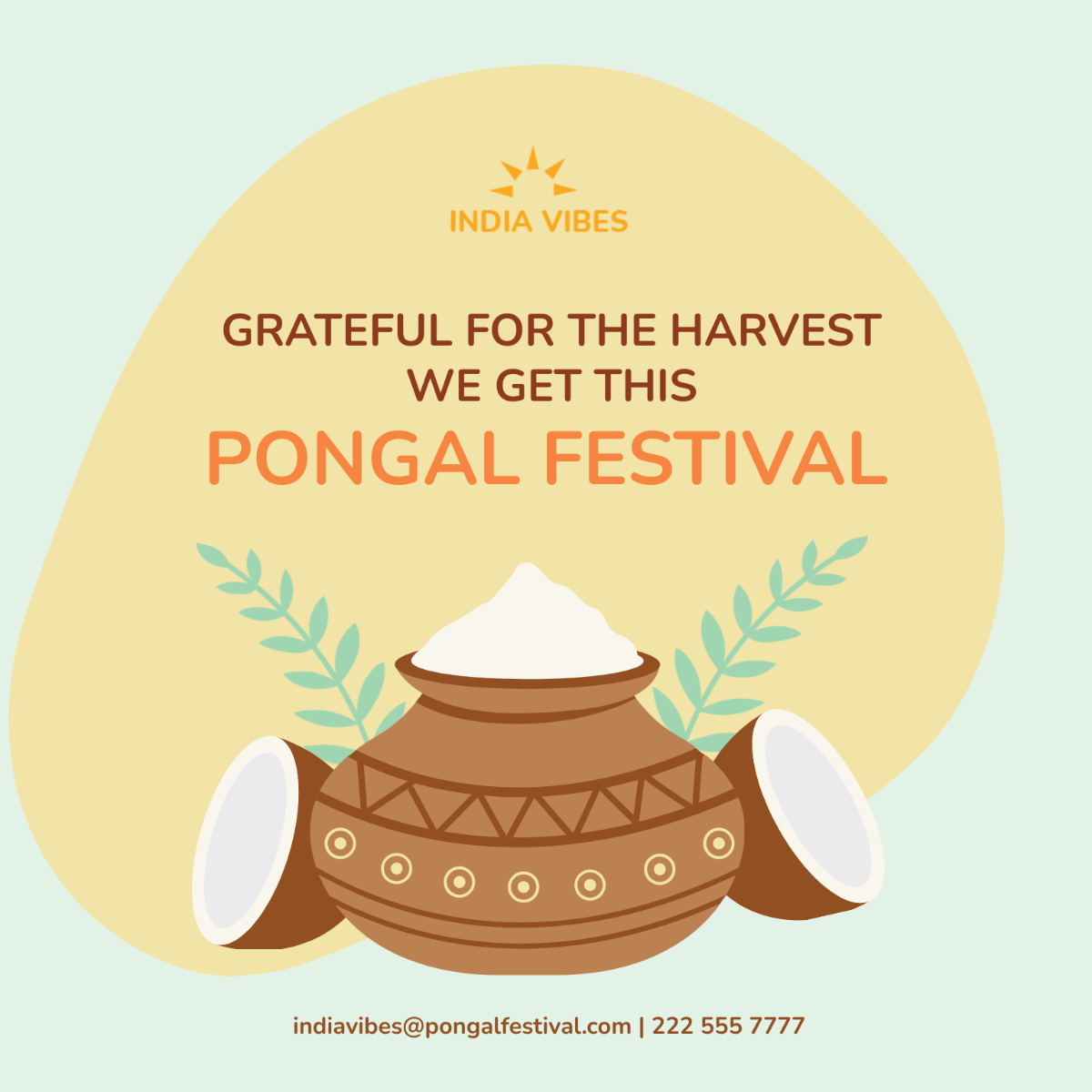 Pongal Poster Vector Template
